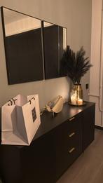 Dressoir zwart/goud, Huis en Inrichting, Kasten | Dressoirs, Ophalen of Verzenden, Zo goed als nieuw, 25 tot 50 cm