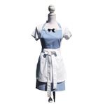 Schort Audrey met blauwe ruit en wit schortje zonder zak, Huis en Inrichting, Keuken | Textiel, Verzenden, Nieuw, Blauw, Schort