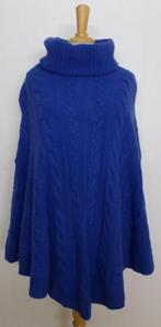 Blauwe 80% lams wollen poncho/coltrui van Uno Due! XL, Kleding | Dames, Truien en Vesten, Verzenden, Zo goed als nieuw, Maat 46/48 (XL) of groter