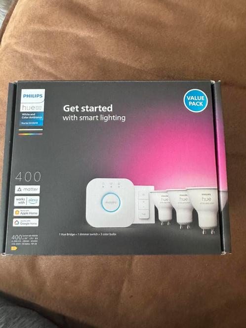 Philips Hue starterpack, Huis en Inrichting, Lampen | Losse lampen, Nieuw, Led-lamp, Minder dan 30 watt, Overige fittingen, Ophalen