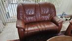 Lederen 2-zitsbank en fauteuil set, Ophalen, Gebruikt, 150 tot 200 cm, Tweepersoons