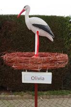 Geboorte aankondiging 3d ooievaar met ooievaars nest en ei, Ophalen, Nieuw, Geboortebord