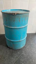 Vintage oude metalen opbergton Vat met deksel en afsluitring, Ophalen of Verzenden