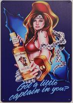 Captain Morgan captain in you reclamebord van metaal deco, Reclamebord, Info@deconoord.nl, Deco Noord, Nieuw