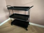 Zwart stalen trolley, Huis en Inrichting, Ophalen, Zo goed als nieuw, Rechthoekig, Metaal