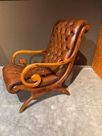 Antieke Chesterfield Slipper Chair met Hocker, Ophalen of Verzenden