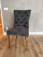4x Dubbelman Design eetkamerstoelen – antraciet, Huis en Inrichting, Stoelen, Ophalen, Zo goed als nieuw, Bruin, Stof