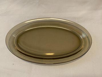 Retro Arcoroc France Rookglas Smoke ovaal zuurschaaltje beschikbaar voor biedingen