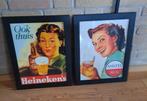 2st posters ingelijst Amstel Bier Heineken, Verzamelen, Ophalen of Verzenden, Zo goed als nieuw, Reclamebord, Plaat of Schild