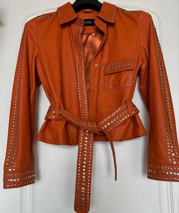 IBANA leren jasje met studs en centuur, maat 36/38, nieuw beschikbaar voor biedingen