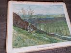 Oude schoolplaat Heuvellandschap aan  de Geul Zuid Limburg, Antiek en Kunst, Antiek | Schoolplaten, Ophalen, Aardrijkskunde