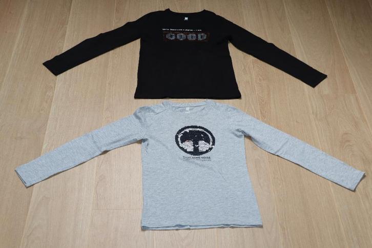 2 Hema longsleeve wrijf t-shirts ZGAN Maat 146/152, Kinderen en Baby's, Kinderkleding | Maat 146, Zo goed als nieuw, Jongen of Meisje