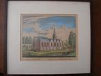 gravure handgekleurd Kerk Katwijk aan de Rijn, Antiek en Kunst, Ophalen of Verzenden