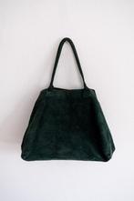 Donkergroene Suède Handtas, Ophalen of Verzenden, Gebruikt, Groen, Handtas