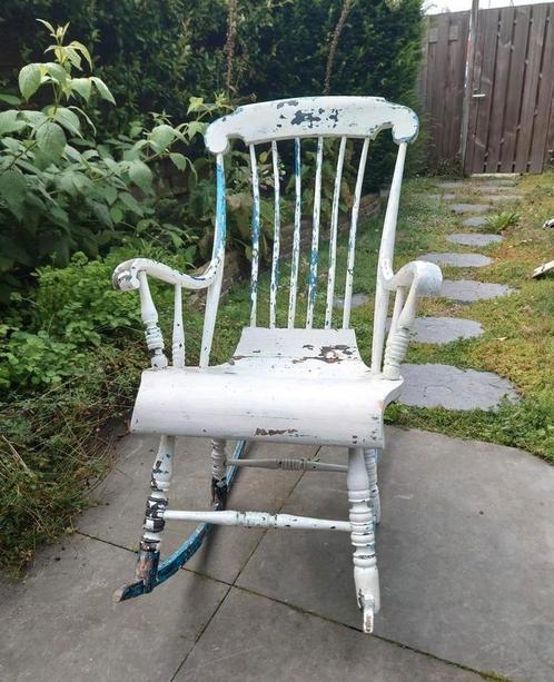 Zweedse schommelstoel, Huis en Inrichting, Stoelen, Gebruikt, Eén, Hout, Wit, Ophalen