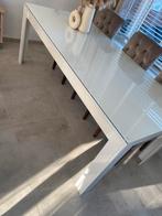 Eetkamertafel hoogglans met glas, Huis en Inrichting, Tafels | Eettafels, 200 cm of meer, 50 tot 100 cm, Glas, Rechthoekig