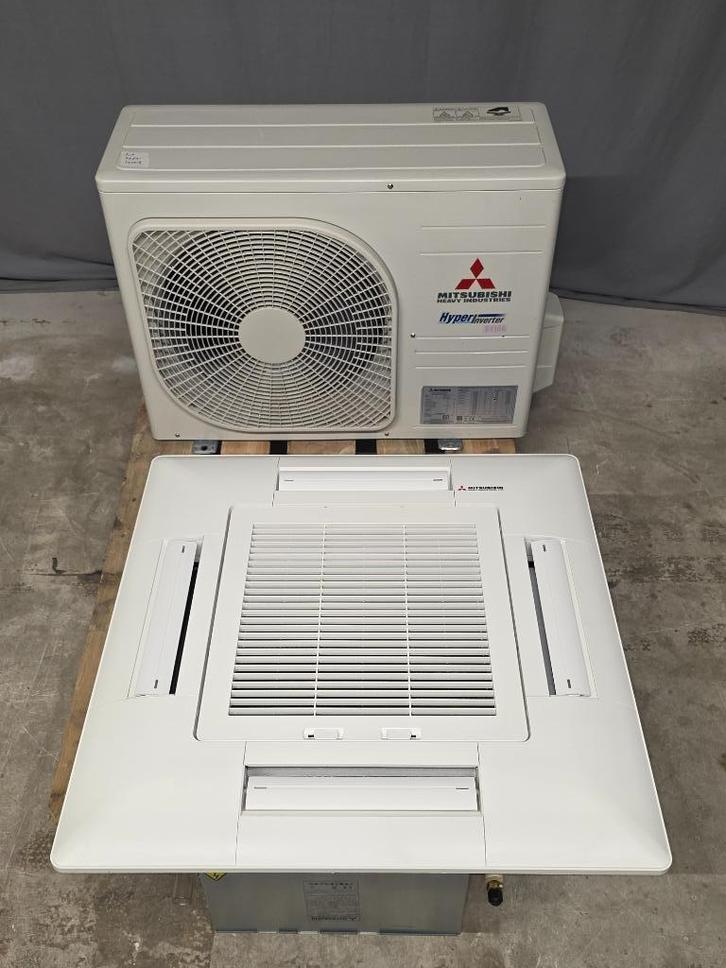 Mitsubishi Heavy Hyper Inverter cassette 2,5 kW 60x60 airco, Witgoed en Apparatuur, Airco's, Refurbished, Plafondventilator, 60 tot 100 m³