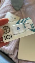 Saffier, natuur 1,09ct. IGI certificaat, Ophalen of Verzenden, Nieuw
