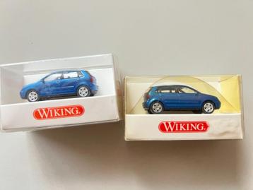 2x Wiking VW Polo 4 blauw H0 beschikbaar voor biedingen