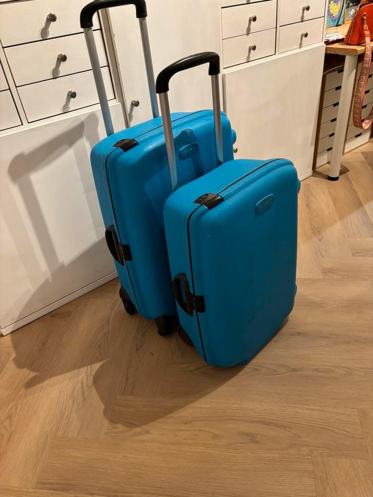 Twee Samsonite koffers, Sieraden, Tassen en Uiterlijk, Koffers, Zo goed als nieuw, Hard kunststof, 70 cm of meer, 45 tot 55 cm