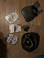 Thrustmaster stuur + 3 PC games, Spelcomputers en Games, Games | Pc, Gebruikt, 1 speler, Racen en Vliegen, Eén computer