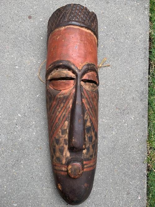 Authentiek Lwalwa Masker – Handgesneden Congo – Afrikaans Tr, Antiek en Kunst, Kunst | Niet-Westerse kunst, Ophalen of Verzenden
