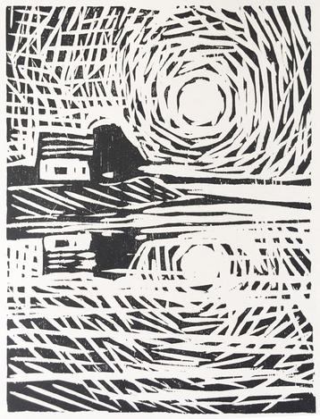Margarete Havemann (1877-XX) Huisje met zon' 1920. Afmetinge beschikbaar voor biedingen