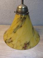 Antieke lamp hanglamp met gemarmerd glas, Huis en Inrichting, Lampen | Hanglampen, Ophalen of Verzenden, Gebruikt, Glas