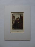 Kleurenets oud straatje Vest Dordrecht O.P. Matthes ca 1910, Antiek en Kunst, Kunst | Etsen en Gravures, Verzenden