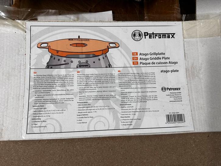Petromax Atago Vuurplaat / Grillplaat, Tuin en Terras, Barbecue-accessoires, Nieuw, Ophalen of Verzenden