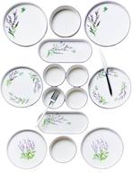 Lavender Ceramic Breakfast Set – 14-Piece Hand-Painted, Ophalen of Verzenden, Zo goed als nieuw, Overige stijlen, Aardewerk