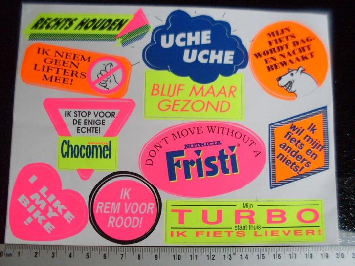 30x sticker Nutricia Fristi Chocomel fietsen humor, Verzamelen, Stickers, Zo goed als nieuw, Merk, Verzenden