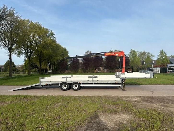 kuiper Be oplegger semi dieplader kraan en opvouwbare klep, Auto's, Vrachtwagens, Bedrijf, Te koop, Aanhangers en Opleggers, Overige brandstoffen