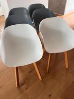 6 Kuipstoelen van Kwantum - Grijs & Wit, Zo goed als nieuw, Vijf, Zes of meer stoelen, Ophalen, Hout