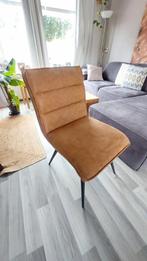 Cognac eetkamerstoel (microleder), Huis en Inrichting, Stoelen, Ophalen, Bruin, Leer, Zo goed als nieuw