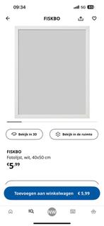 6x Fiskbo fotolijst wit 40x50, Huis en Inrichting, Woonaccessoires | Lijsten, Ophalen of Verzenden, Zo goed als nieuw, Hout, Minder dan 50 cm