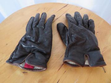 Zwarte leren handschoenenvoering cashmere mt 7,5 Caridei beschikbaar voor biedingen