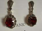 M179/Vintage Prachtige Grote GRANAAT oorbellen, Sieraden, Tassen en Uiterlijk, Oorbellen, Gebruikt, Verzenden, X, Zilver