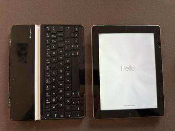 iPad 4 + Logitech Keyboard Cover - Werkt nog/basisgebruik beschikbaar voor biedingen