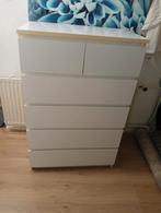 Witte ladekast met 6 laden, Huis en Inrichting, Kasten | Ladekasten, Kunststof, 100 tot 150 cm, 5 laden of meer, 100 tot 150 cm