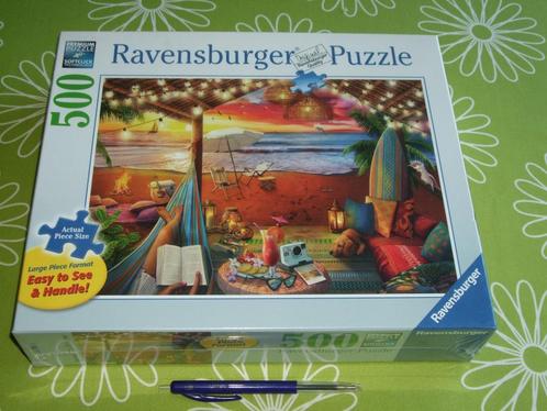 Nieuw in seal: Gezellige Cabana - Ravensburger 500 XL st, Hobby en Vrije tijd, Denksport en Puzzels, Nieuw, Legpuzzel, 500 t/m 1500 stukjes