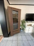 Stoere robuuste houten vitrine kast, Huis en Inrichting, Kasten | Vitrinekasten, Ophalen, Gebruikt, 50 tot 100 cm, 150 tot 200 cm