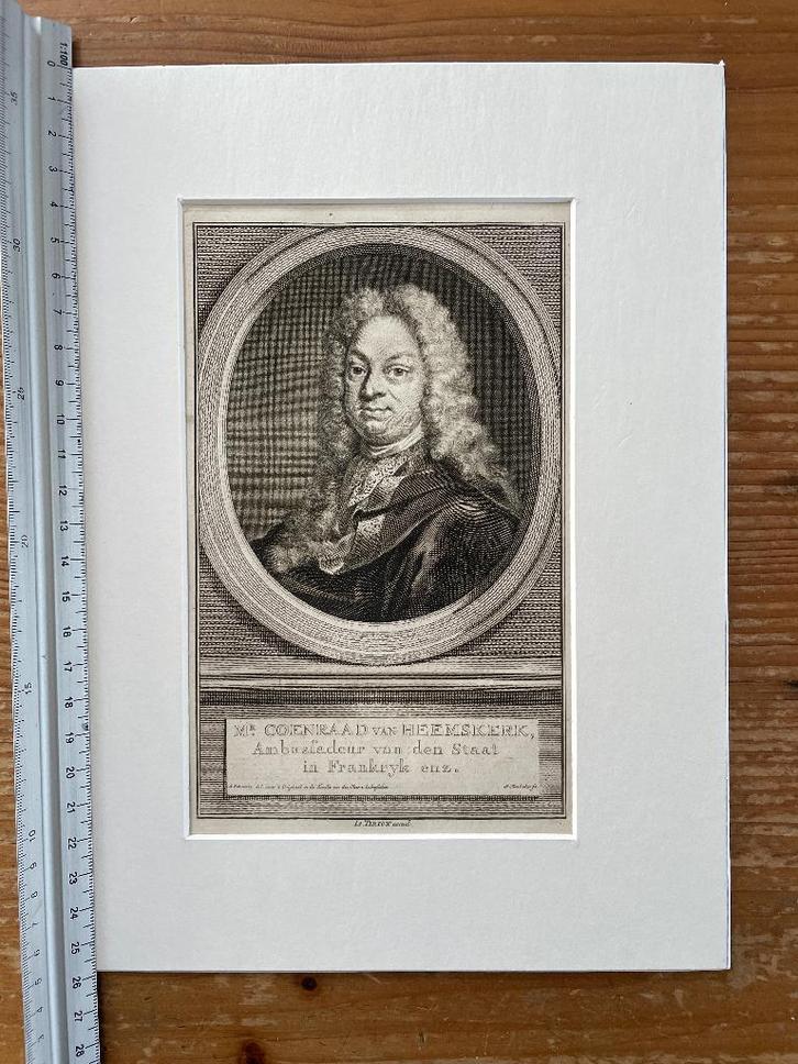 270 jaar oud Mr Coenraad van Heemskerk (tirion / Houbraken), Antiek en Kunst, Kunst | Etsen en Gravures, Ophalen of Verzenden