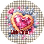 L271 ouwel hart koekje 20x4,7cm eetbare cupcake rondjes vers, Ophalen of Verzenden, Nieuw, Cupcakes, Versiering