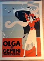 Vintage affiche Olga by Gemini Mannequins London 52 x 38 cm., Ophalen of Verzenden, A1 t/m A3, Reclame, Rechthoekig Staand