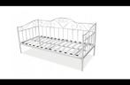 Metalen 90x200 bed met ladenbodem, Ophalen, 90 cm, Eenpersoons, Wit