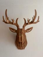 Hertenkop MDF Licht Naturel | Hertenkop Hout | Wanddecoratie, Ophalen of Verzenden, Zo goed als nieuw