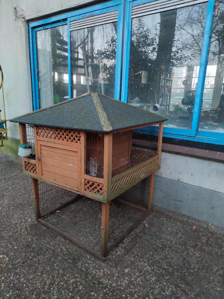 groot konijnenhok, Dieren en Toebehoren, Knaagdieren en Konijnen | Hokken en Kooien, Gebruikt, Hok, 90 cm of meer, 75 tot 110 cm