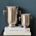 Luxe vintage set van champagnekoeler met ijsemmer, Ophalen of Verzenden, Zo goed als nieuw, Glas, Overige stijlen