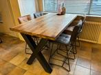 Henders & Hazel Metalox bartafel incl. 4 stoelen, Ophalen, Zo goed als nieuw